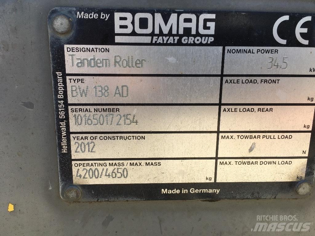 Bomag BW 138 AD タンデムローラ