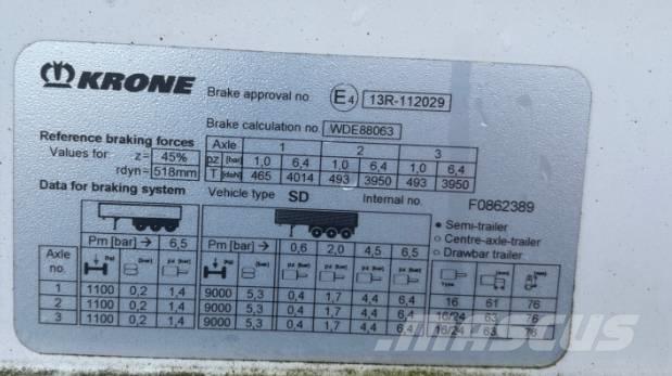 Krone SD カーテンサイダートレーラー