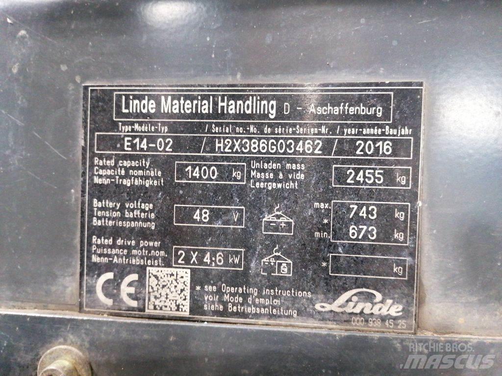 Linde E14-02 バッテリーフォークリフト