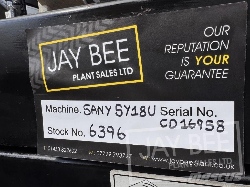 Sany SY18U ミニ油圧ショベル 7t以下（ミニユンボ・ミニディガー）