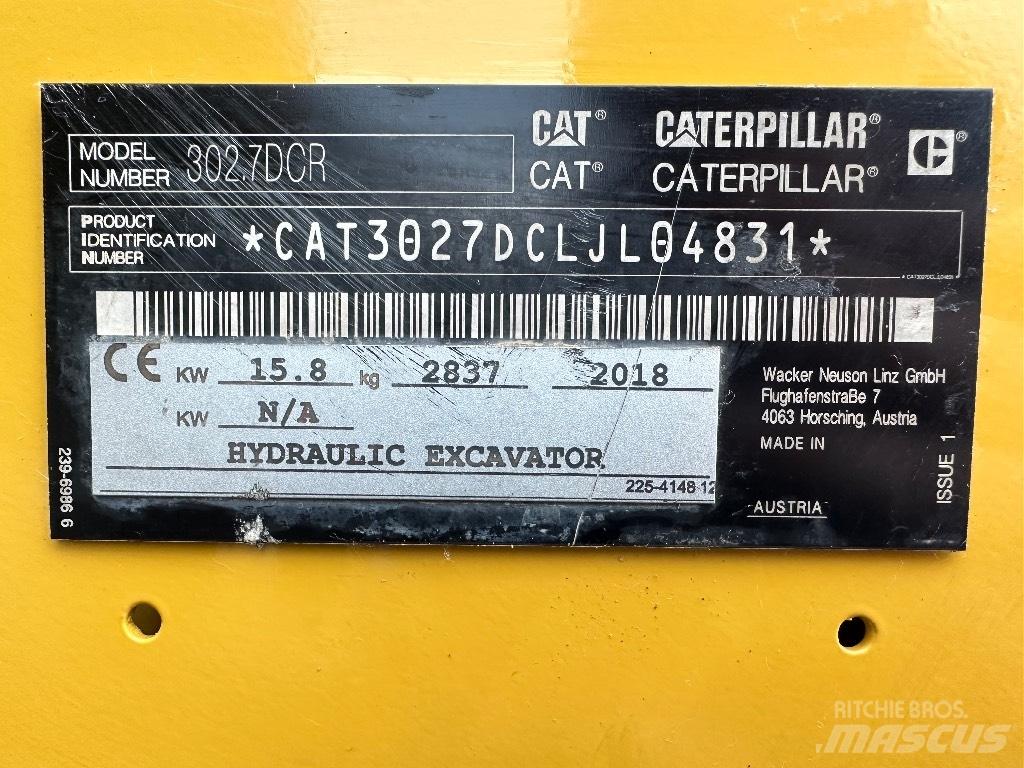 CAT 302.7D CR ミニ油圧ショベル 7t以下（ミニユンボ・ミニディガー）
