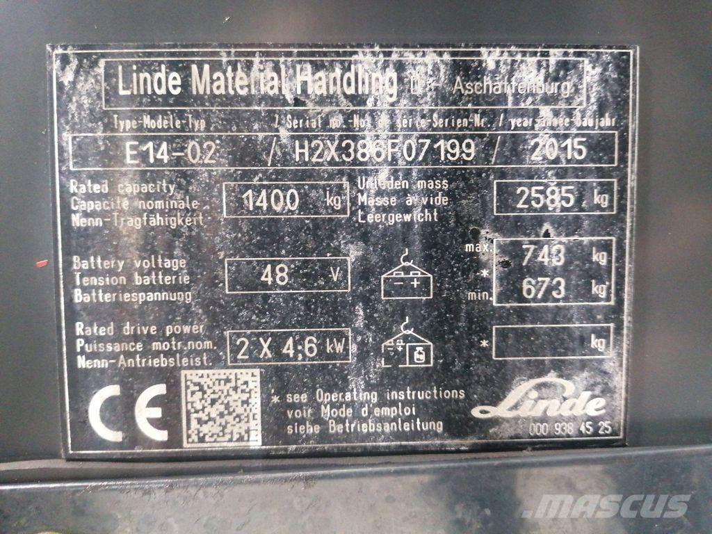 Linde E14-02 バッテリーフォークリフト