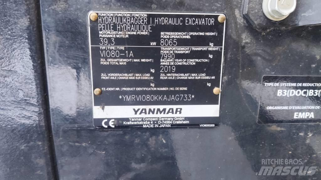Yanmar Vio 80-1A 中型油圧ショベル 7ｔ-12ｔ（ユンボ・パワーショベル・バックホー）