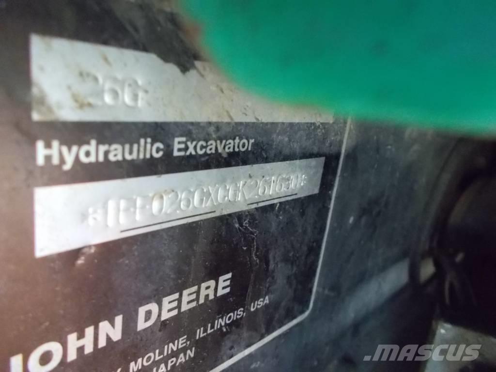 John Deere 26G ミニ油圧ショベル 7t以下（ミニユンボ・ミニディガー）
