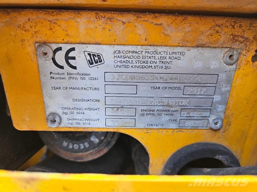 JCB 8035 ZTS + QH ミニ油圧ショベル 7t以下（ミニユンボ・ミニディガー）