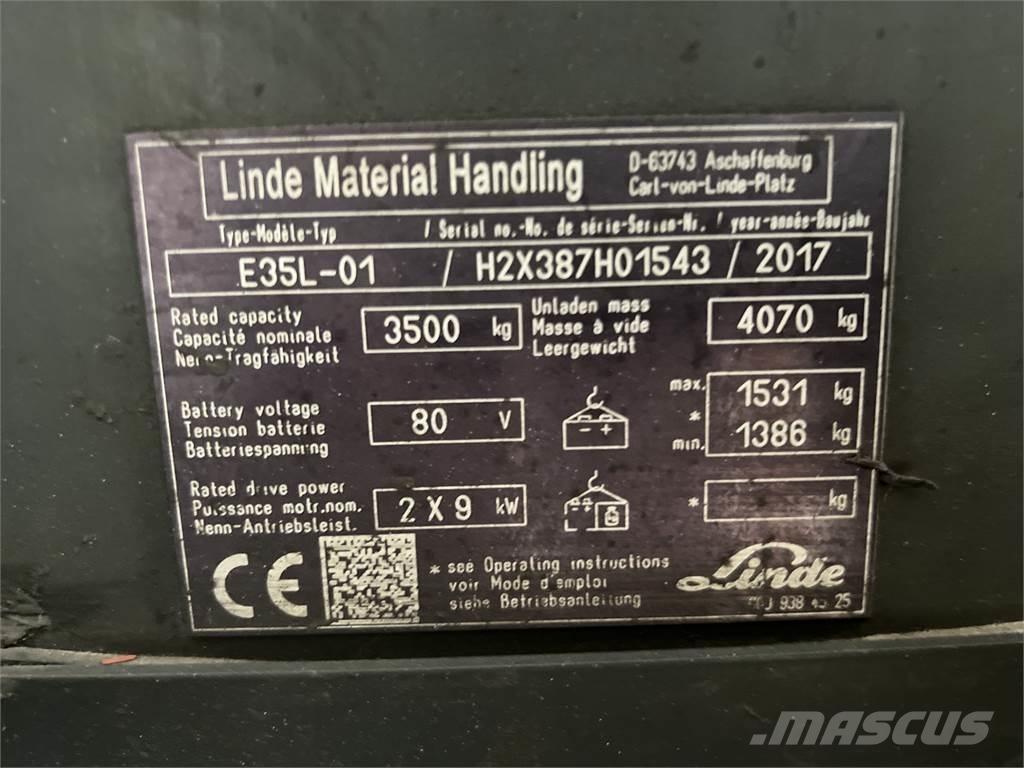 Linde E35L-01 バッテリーフォークリフト