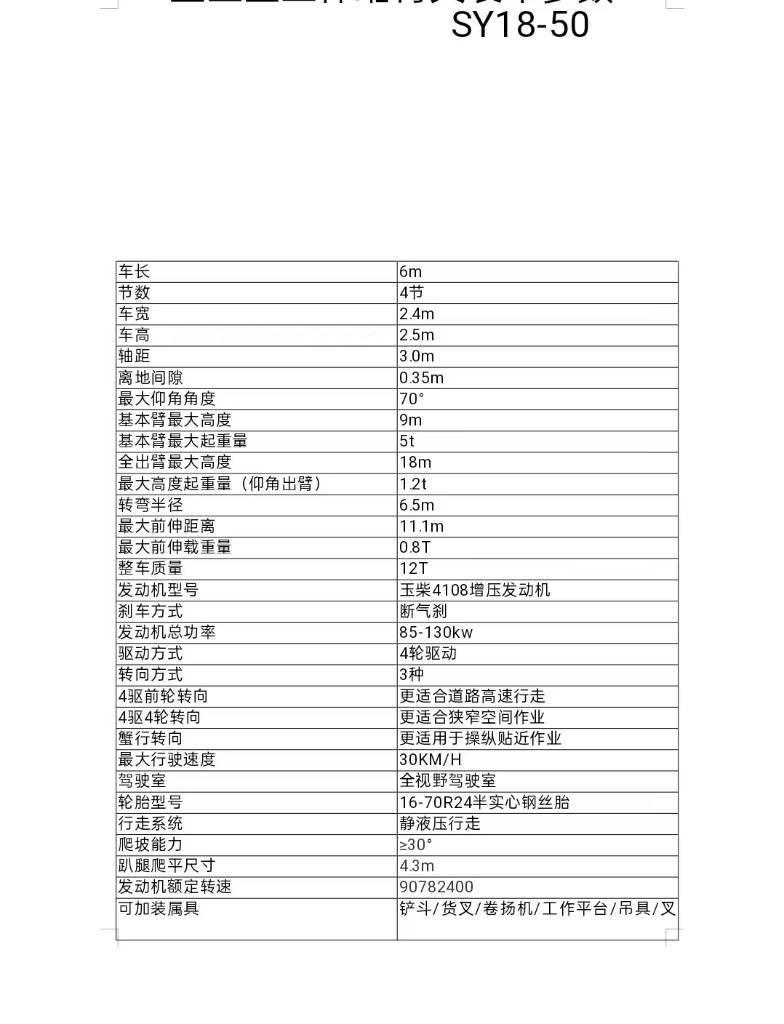  盛亚重工 SY18-50 ディーゼル・軽油