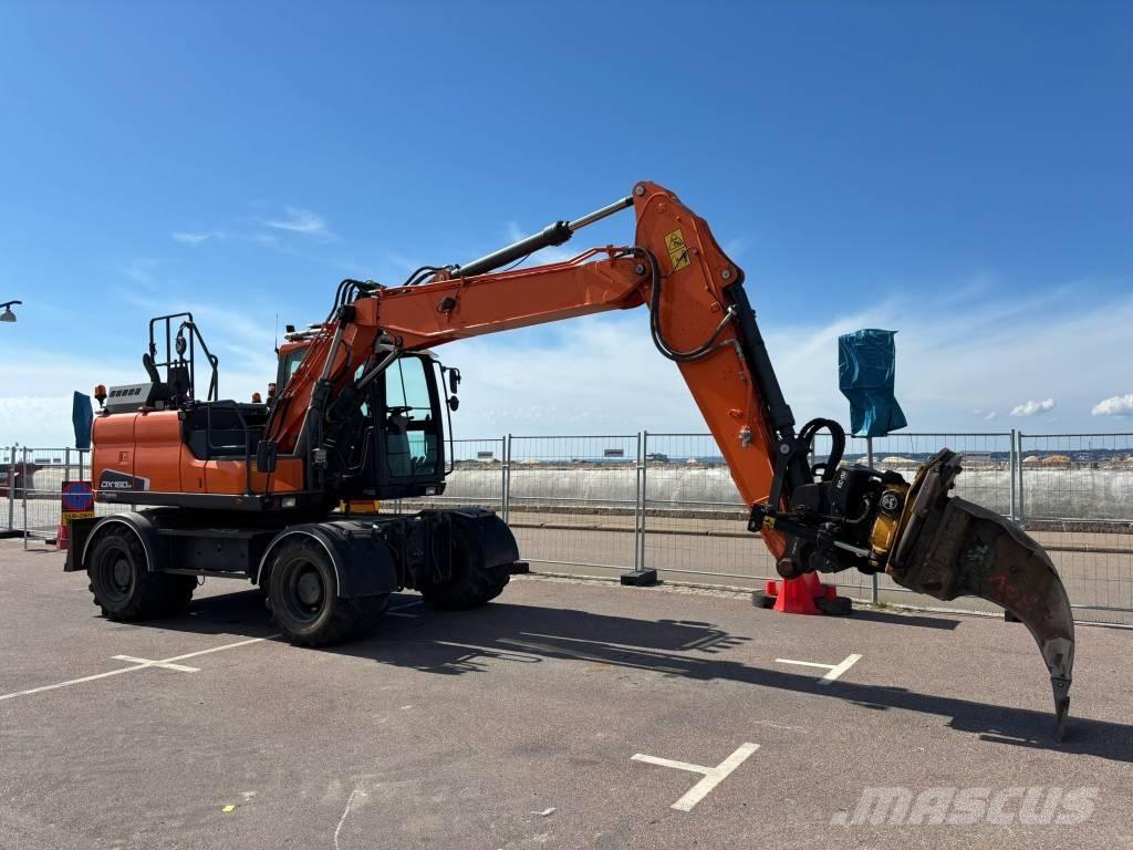 Doosan DX 160 W ホイール式油圧ショベル（パワーショベル・ユンボ・バックホー）
