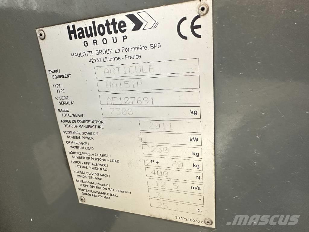 Haulotte HA 15 IP ブームリフト　屈伸型