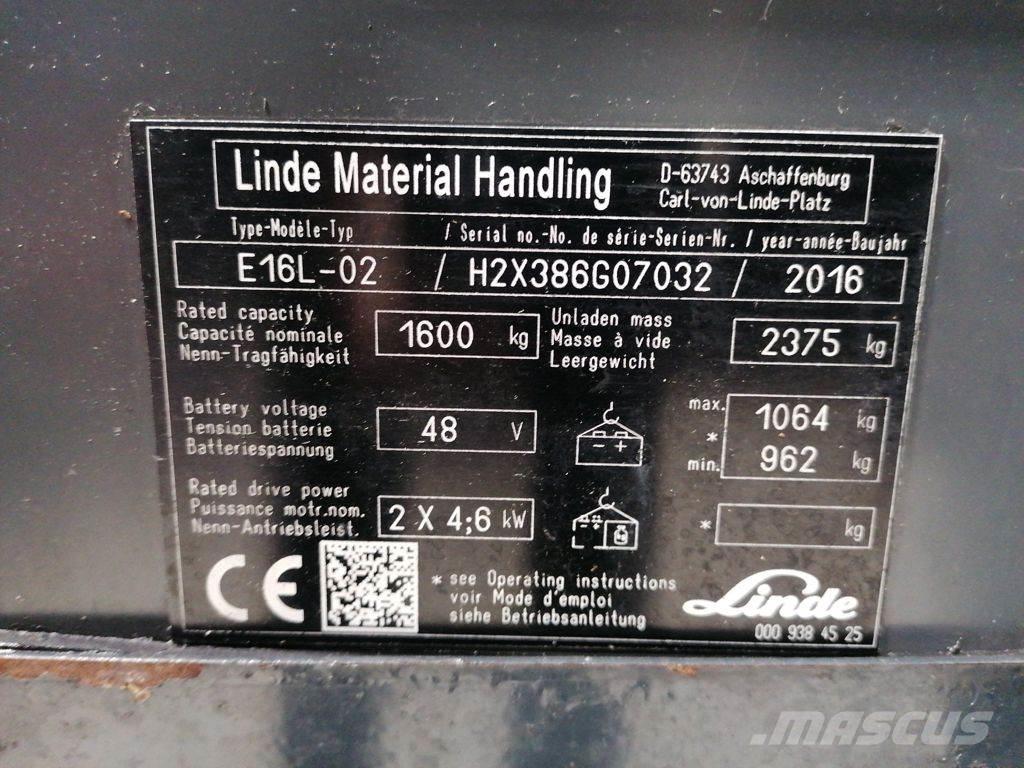 Linde E16L-02 バッテリーフォークリフト