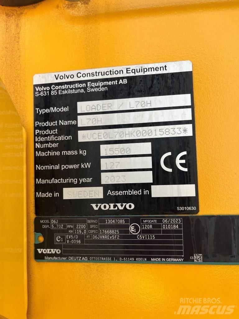 Volvo L70H ホイールローダー・タイヤショベル