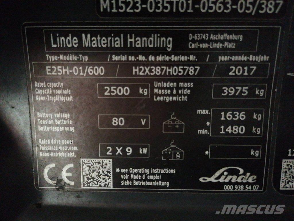Linde E25H-01/600 バッテリーフォークリフト