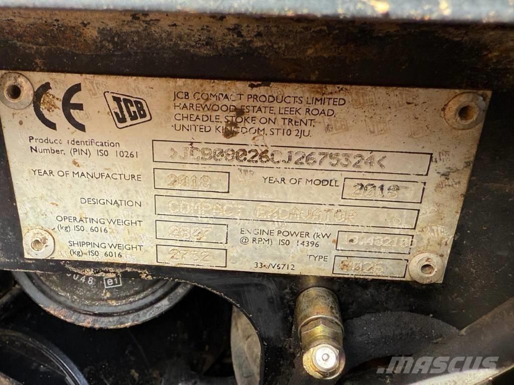 JCB 8026 CTS ミニ油圧ショベル 7t以下（ミニユンボ・ミニディガー）
