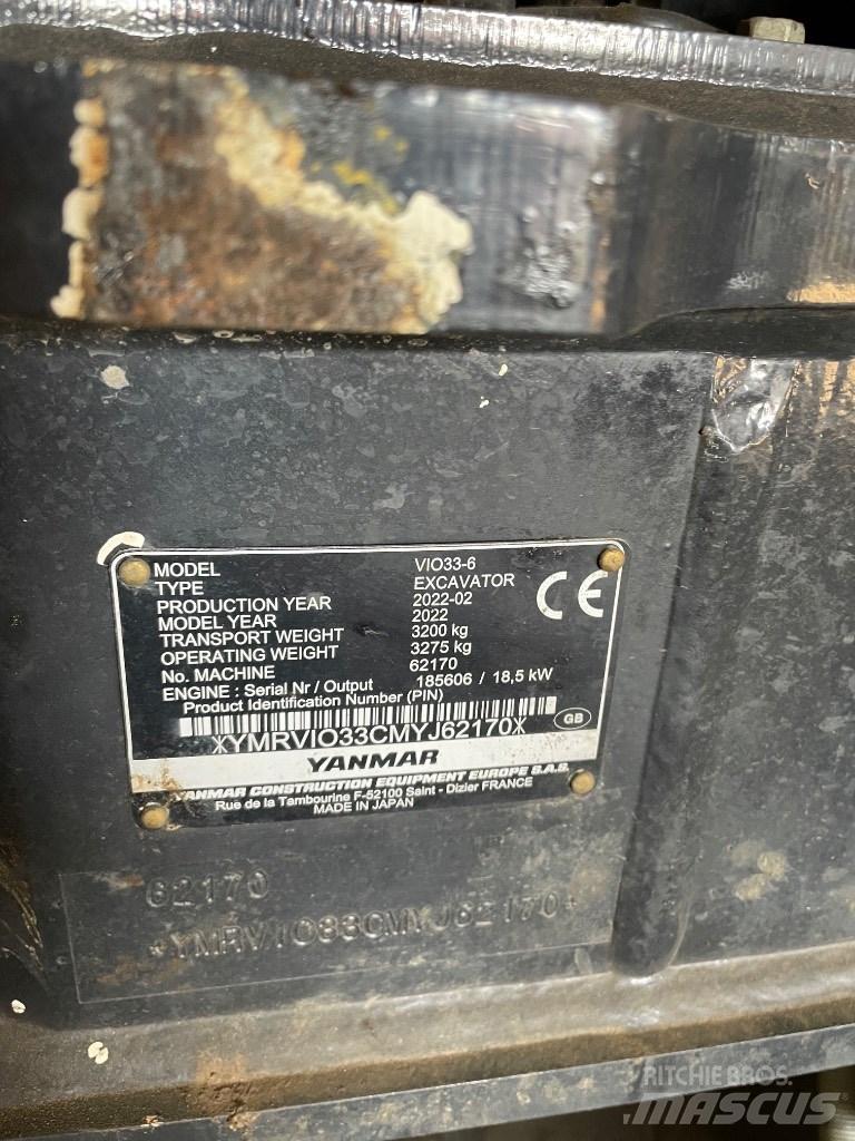 Yanmar Vio 33 ミニ油圧ショベル 7t以下（ミニユンボ・ミニディガー）