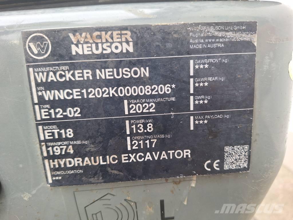 Wacker Neuson ET 18 大型油圧ショベル12t以上（パワーショベル・ユンボ）