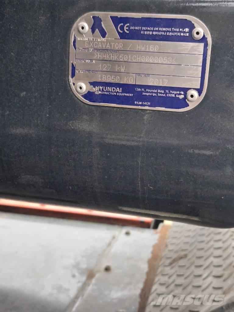 Hyundai HW 160 ホイール式油圧ショベル（パワーショベル・ユンボ・バックホー）