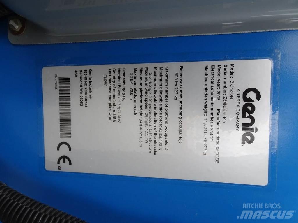 Genie Z34/22N ブームリフト　屈伸型
