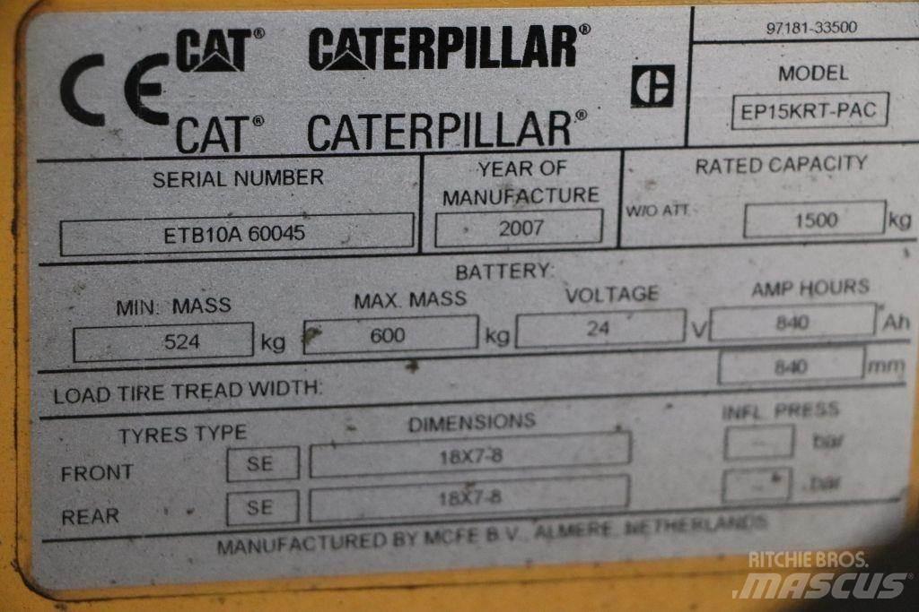 CAT EP15KRT-PAC バッテリーフォークリフト