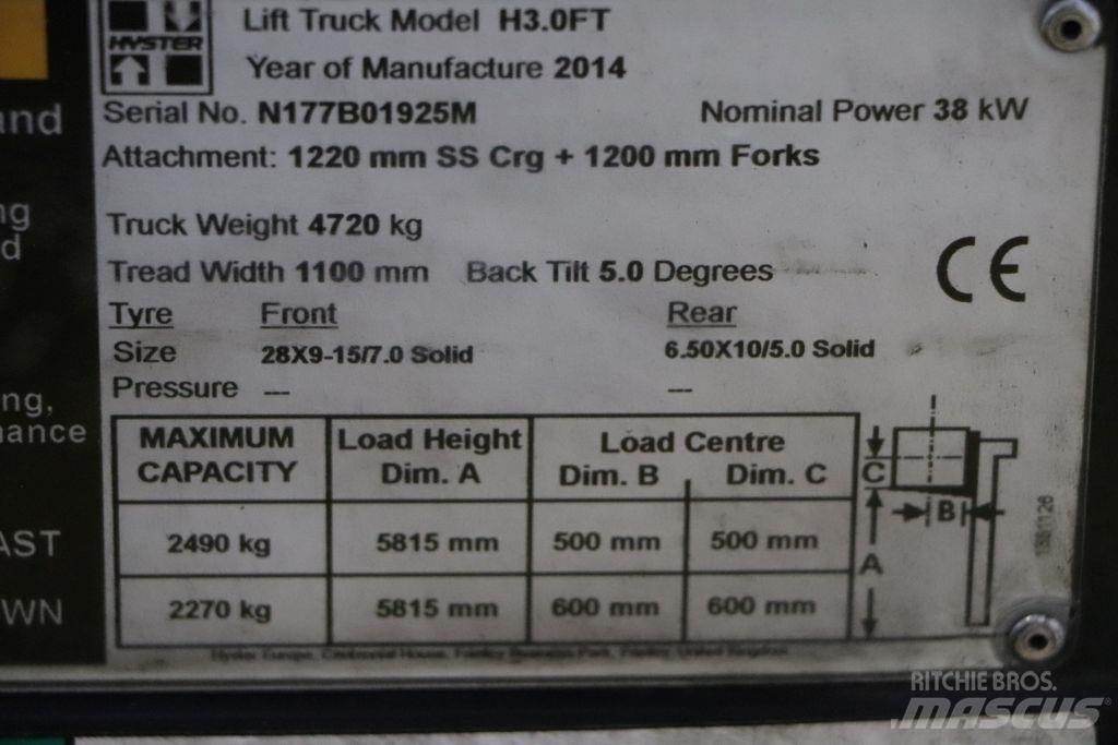 Hyster H3.0FT LPGフォークリフト