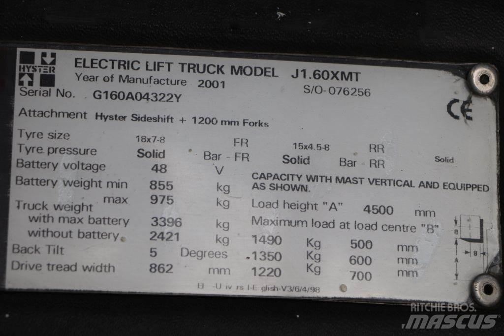 Hyster J1.60XMT バッテリーフォークリフト