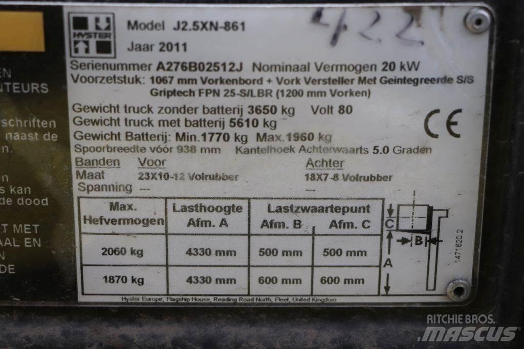 Hyster J2.5XN バッテリーフォークリフト