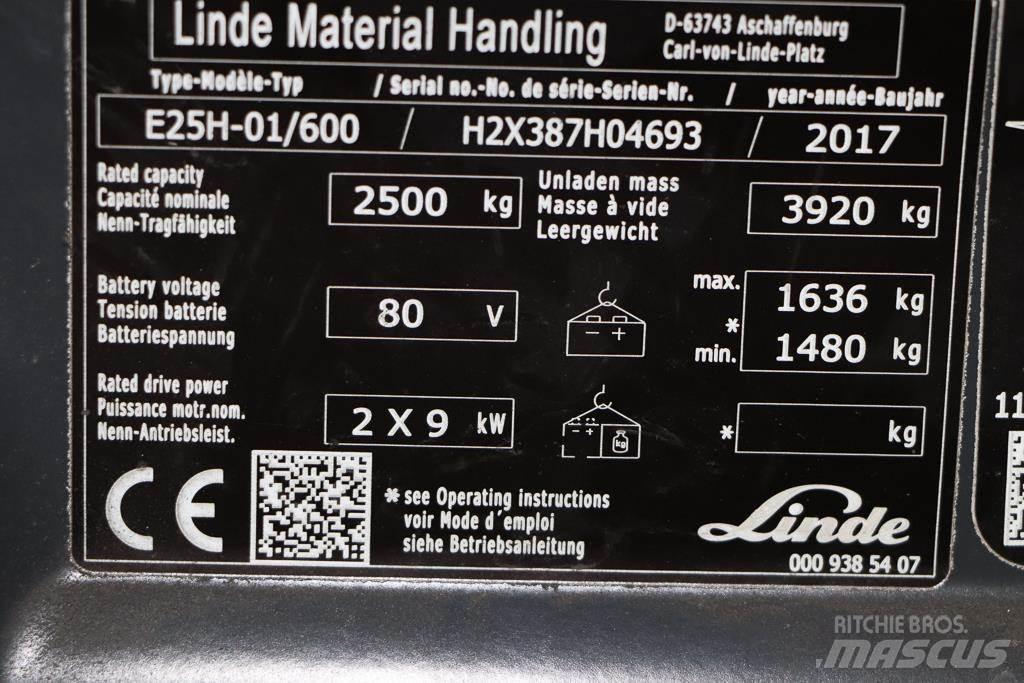 Linde E25H-01/600 バッテリーフォークリフト