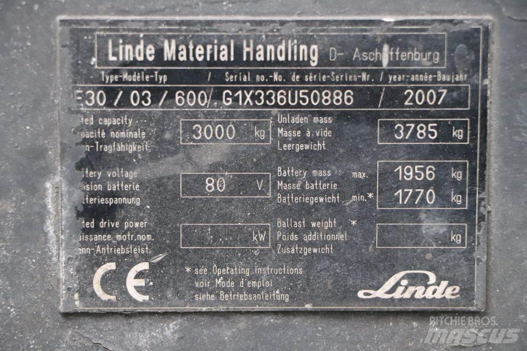 Linde E30S-03/600 バッテリーフォークリフト