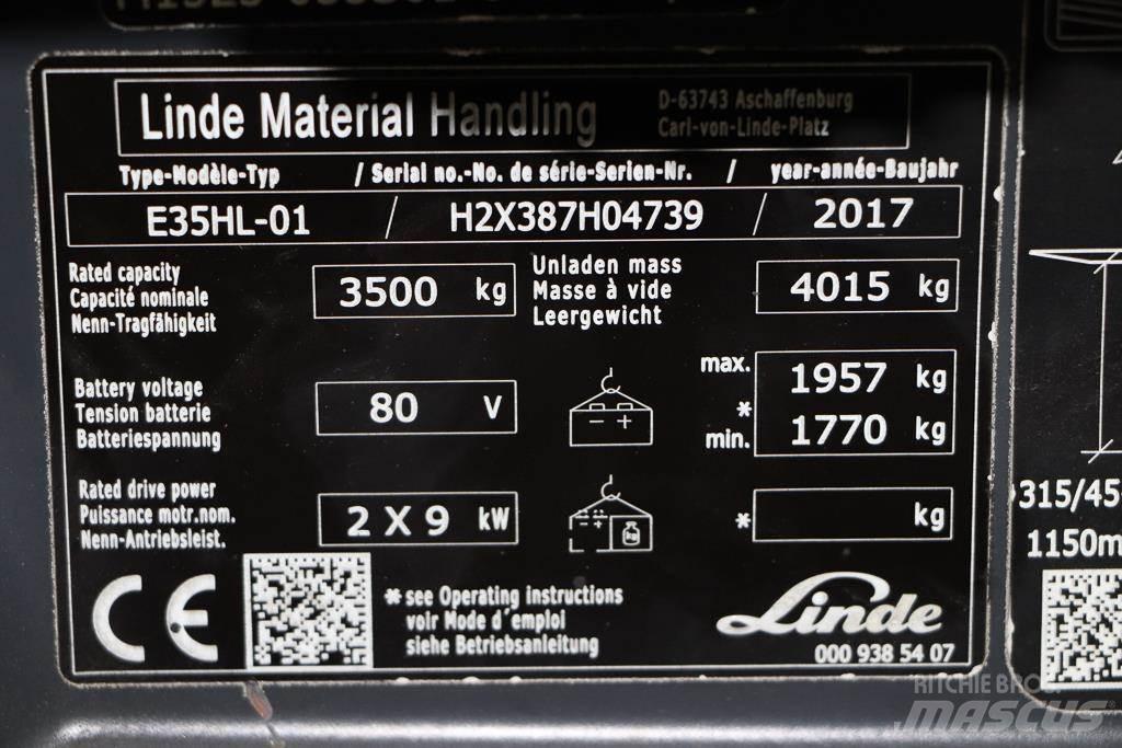 Linde E35HL-01 バッテリーフォークリフト