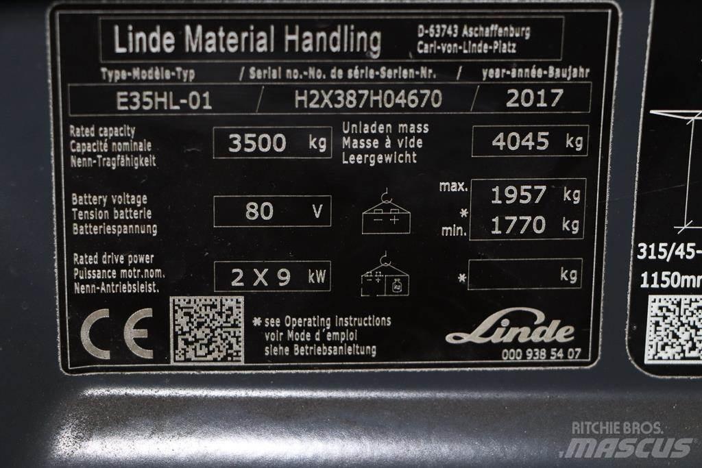 Linde E35HL-01 バッテリーフォークリフト