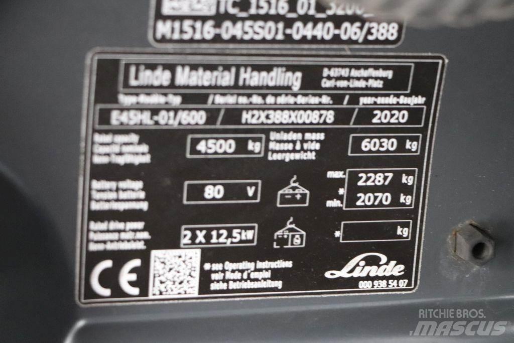 Linde E45HL-01/600 バッテリーフォークリフト