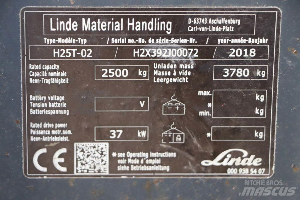 Linde H25T-02 LPGフォークリフト