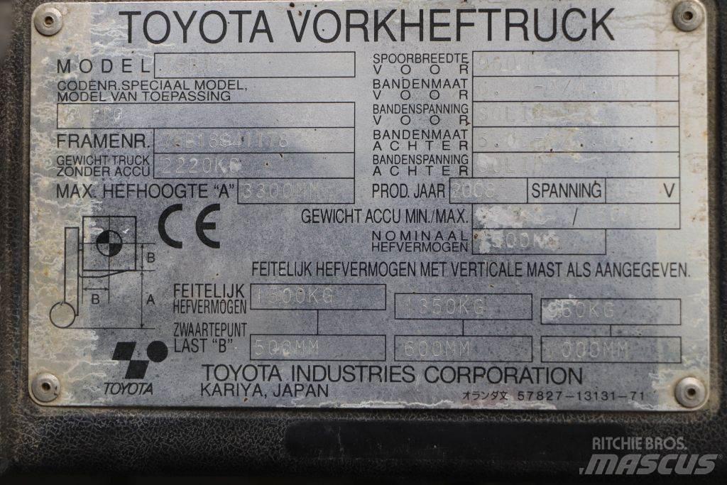 Toyota 7FB15 バッテリーフォークリフト