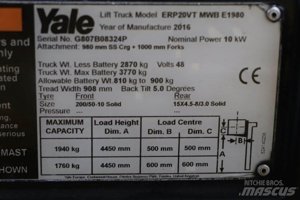 Yale ERP20VT バッテリーフォークリフト