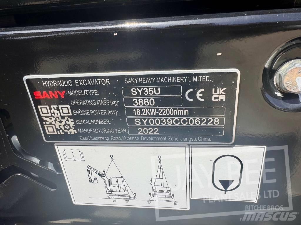 Sany SY 35 U ミニ油圧ショベル 7t以下（ミニユンボ・ミニディガー）