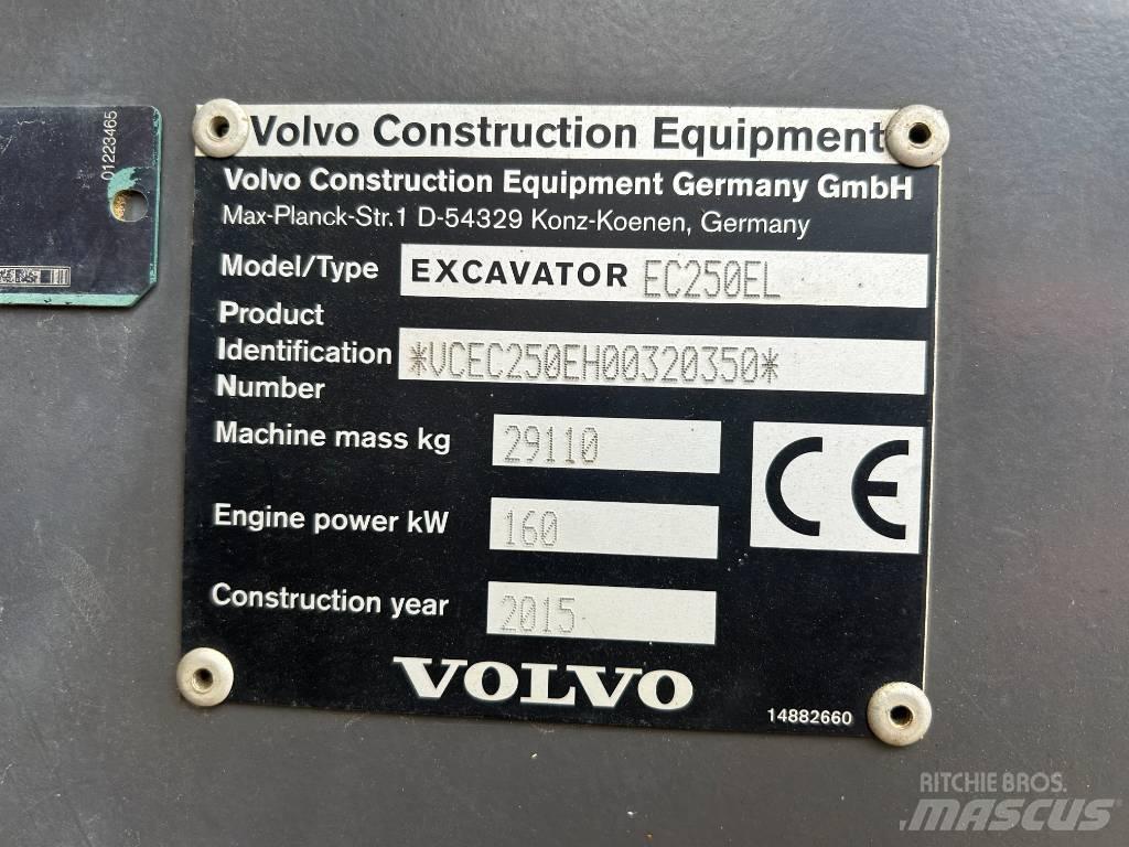Volvo EC 250 EL 大型油圧ショベル12t以上（パワーショベル・ユンボ）