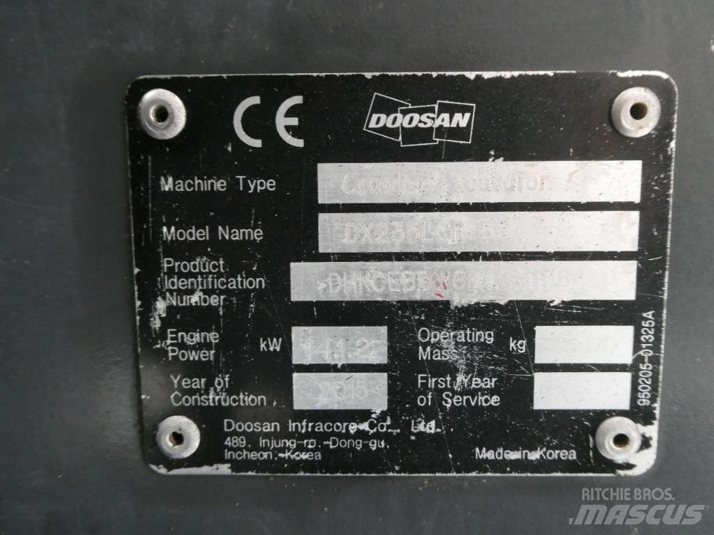 Doosan DX 235 LCR-5 大型油圧ショベル12t以上（パワーショベル・ユンボ）