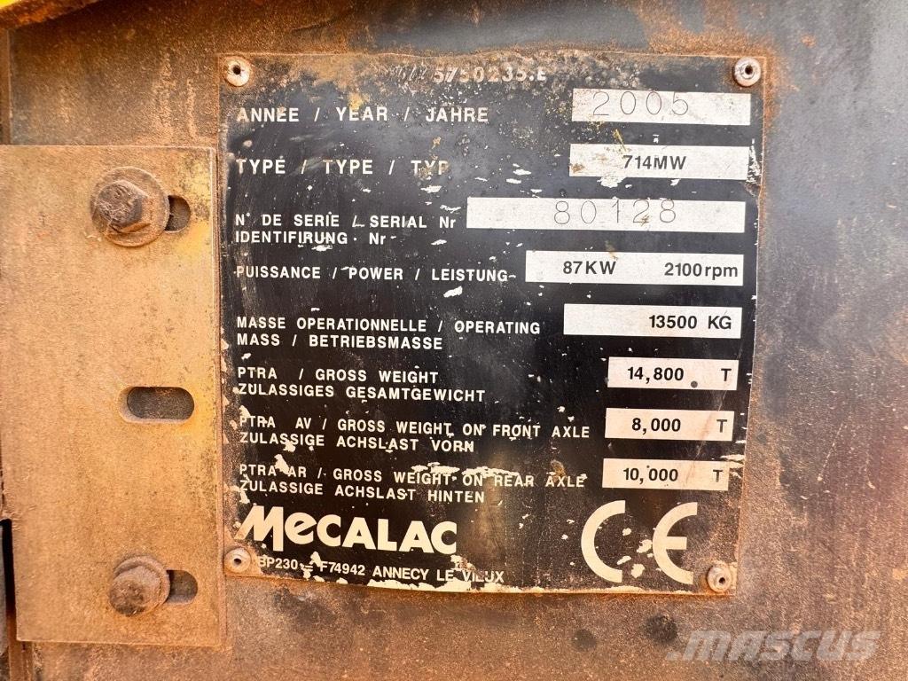 Mecalac 714 MW ホイール式油圧ショベル（パワーショベル・ユンボ・バックホー）
