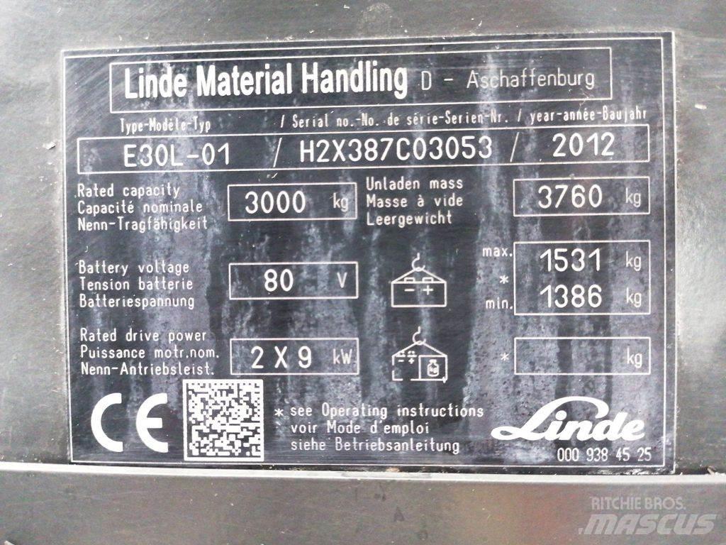 Linde E30L-01 バッテリーフォークリフト