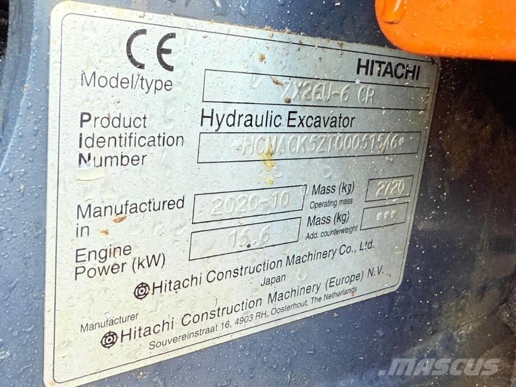 Hitachi ZX 26 U-6 CR ミニ油圧ショベル 7t以下（ミニユンボ・ミニディガー）