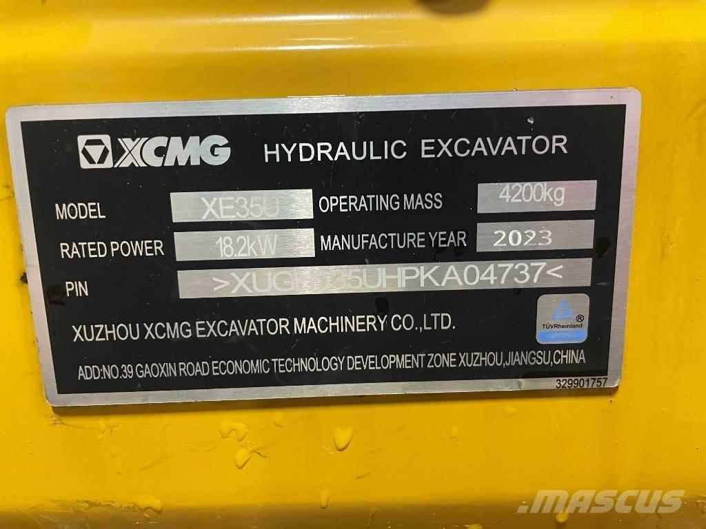 XCMG XE 35 U ミニ油圧ショベル 7t以下（ミニユンボ・ミニディガー）