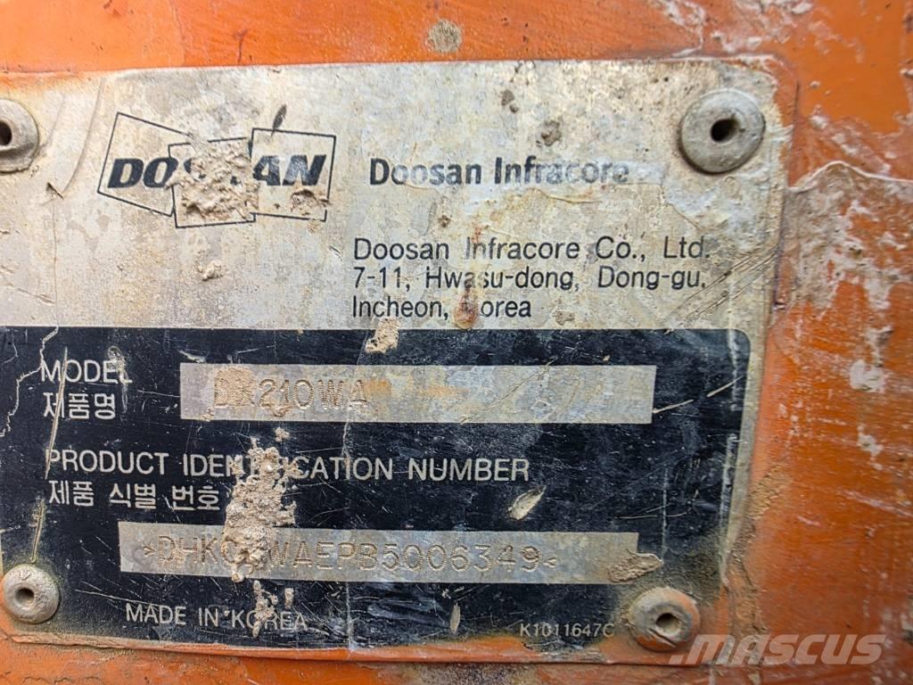 Doosan DX 210 W ホイール式油圧ショベル（パワーショベル・ユンボ・バックホー）
