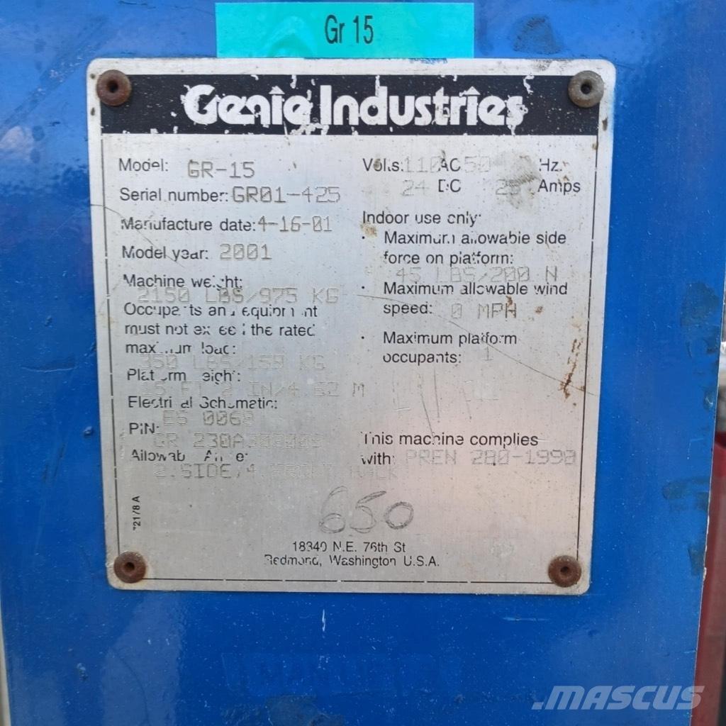 Genie GR 15 小型自走式ブームリフト