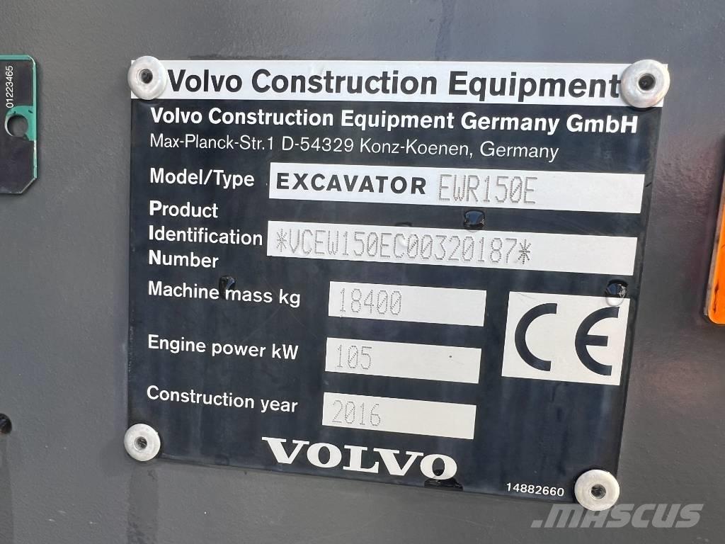 Volvo EWR 150 E ホイール式油圧ショベル（パワーショベル・ユンボ・バックホー）