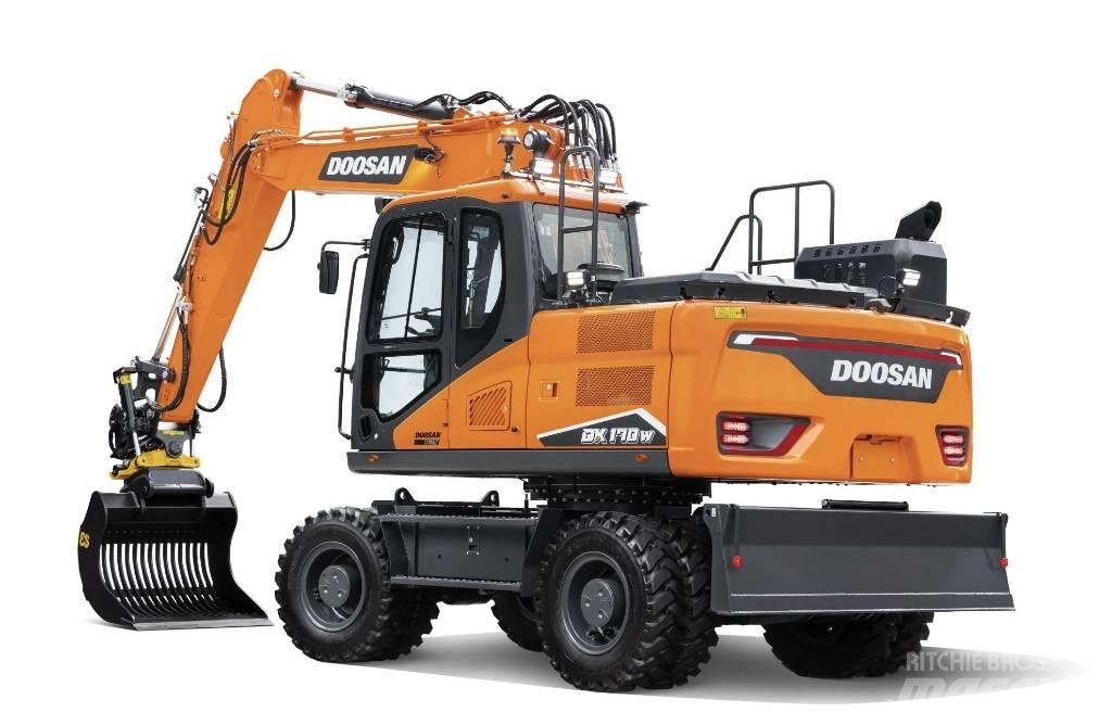 Doosan DX 170 W ホイール式油圧ショベル（パワーショベル・ユンボ・バックホー）
