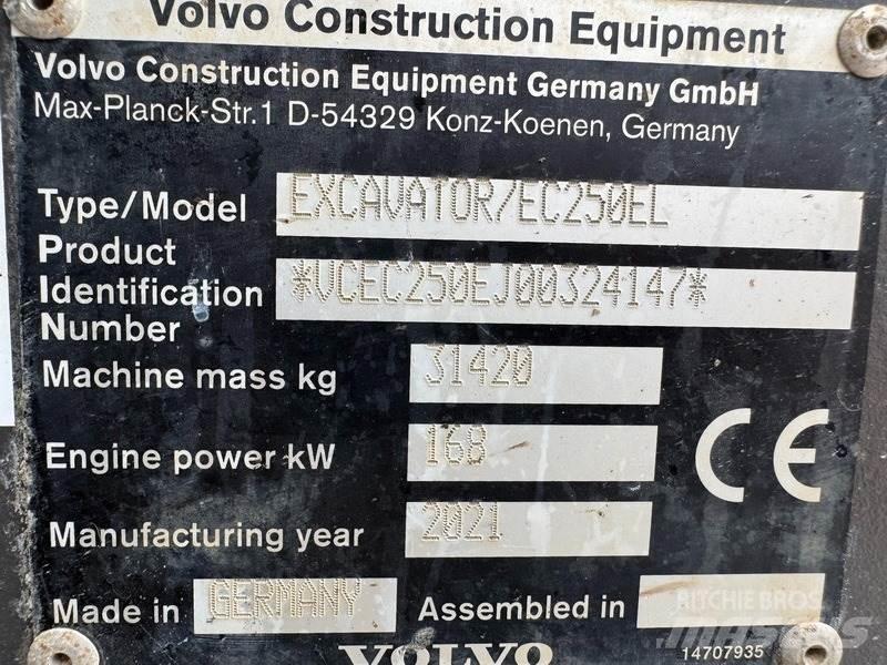 Volvo EC 250 EL 大型油圧ショベル12t以上（パワーショベル・ユンボ）