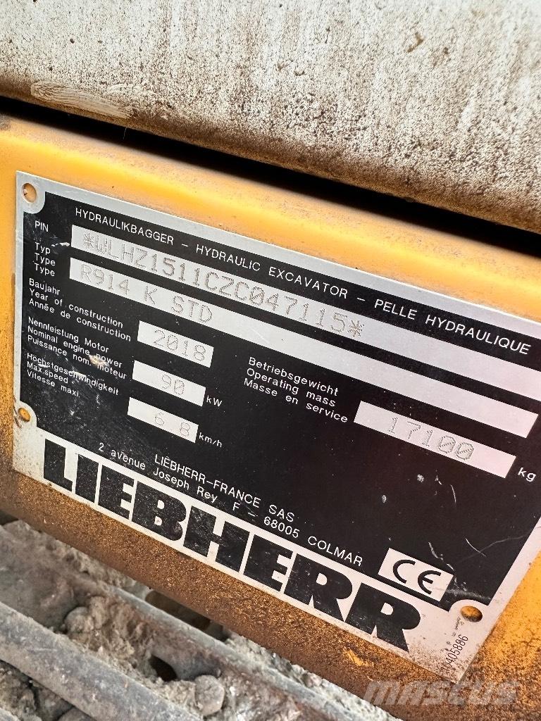 Liebherr R 914 K STD 大型油圧ショベル12t以上（パワーショベル・ユンボ）