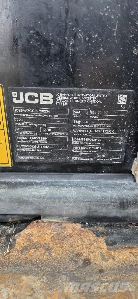 JCB 531-70 Agri テレスコーピックハンドラー