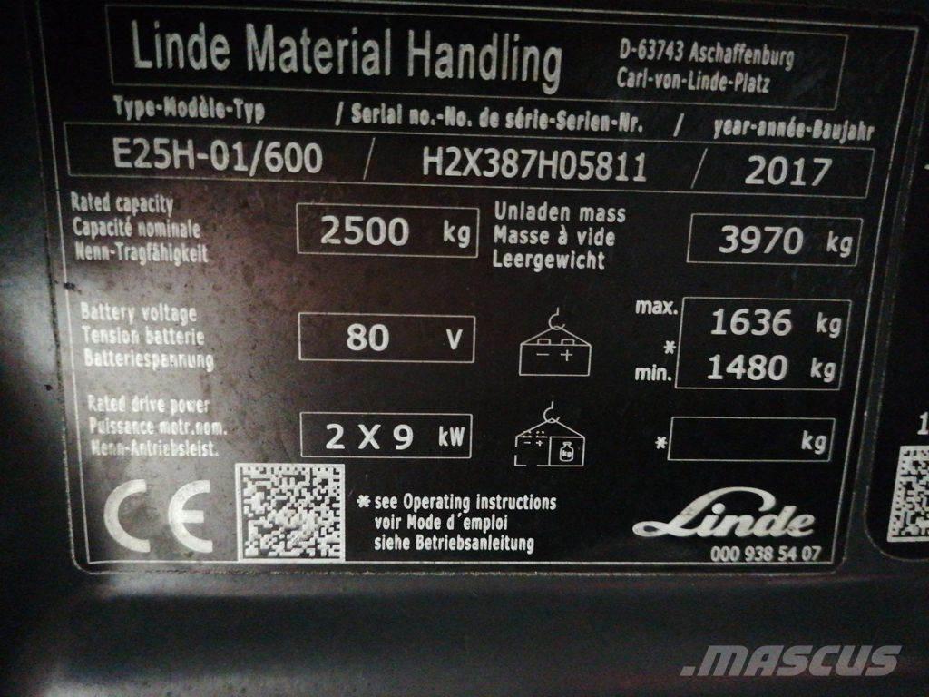 Linde E25H-01/600 バッテリーフォークリフト