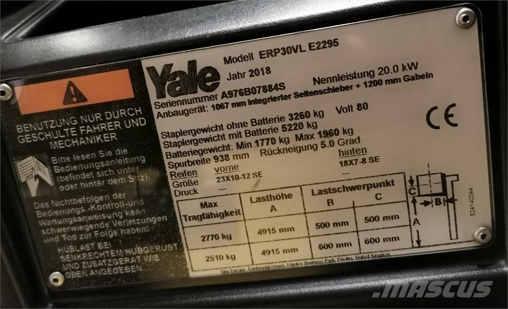 Yale ERP30VL バッテリーフォークリフト