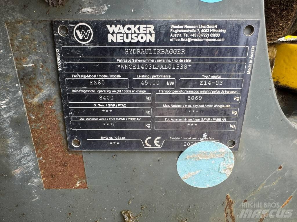 Wacker Neuson EZ80 大型油圧ショベル12t以上（パワーショベル・ユンボ）